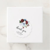 Bourgogne Stoffig Blauw Bloem vrijgezellenfeest Bedankjes Labels (In situ)