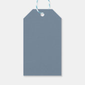 Bourgogne Stoffig Blauw Bloemen Bruiloft Cadeau la Cadeaulabel (Achterkant)