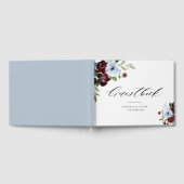 Bourgogne Stoffig Blauw Bruiloft Gastenboek (Volledig)