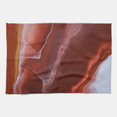 Bourgogne Stone Marmer Rood Abstract Vloeibare Keu Theedoek (Horizontaal)