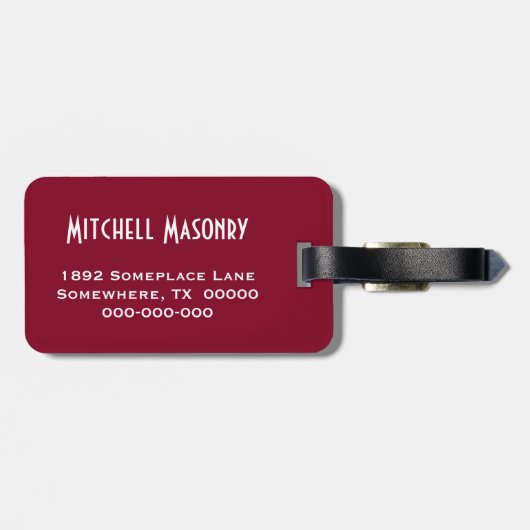 Bourgogne Streep Monogram Bagagelabel voor Mannen (Achterkant horizontaal)