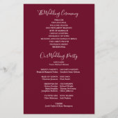 Bourgogne String Lights Trouwprogramma (Achterkant)