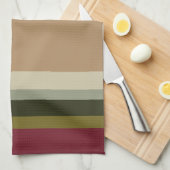 Bourgogne Stripe met olijfgroen Theedoek (Quarter Fold)