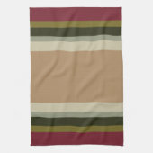 Bourgogne Stripe met olijfgroen Theedoek (Verticaal)