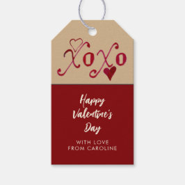  Bourgogne Taupe Valentijnsdag XXOO Cadeaulabel