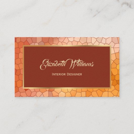 Bourgogne Terra Cotta Goud Interieurontwerp Visitekaartje (Voorkant)