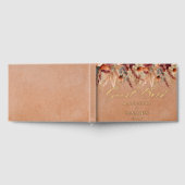 Bourgogne Terracotta Florals Pampas Grass Bruiloft Gastenboek (Volledig)