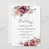 Bourgogne Terracotta Herfst Alles In 1 QR Code Bru Kaart (Voorkant)