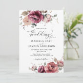 Bourgogne Terracotta Herfst Alles In 1 QR Code Bru Kaart (Staand voorkant)