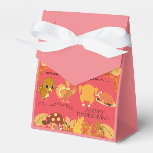 Bourgogne - Thanksgiving tentboxen Bedankdoosjes (Voorkant Zijde)