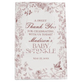 Bourgogne Toile  Bloemen Baby Sprinkle Favoriet Medium Cadeauzakje (Voorkant)