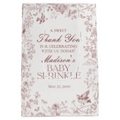 Bourgogne Toile  Bloemen Baby Sprinkle Favoriet Medium Cadeauzakje (Achterkant)