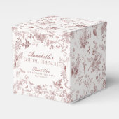 Bourgogne Toile Bloemen Bruids Brunch Favoriet Box Bedankdoosjes (Voorkant Zijde)