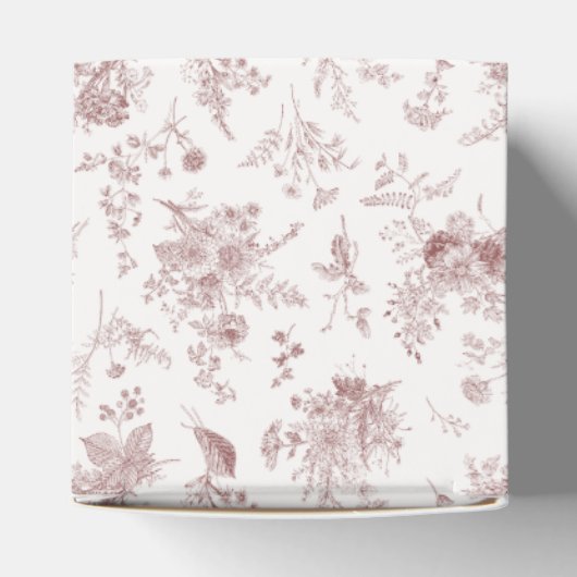 Bourgogne Toile Bloemen Bruids Brunch Favoriet Box Bedankdoosjes (Bovenkant)