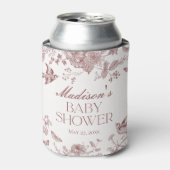Bourgogne Toile De Jouy  Floral Baby shower Blikjeskoeler (Blikje Voorkant)