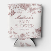 Bourgogne Toile De Jouy  Floral Baby shower Blikjeskoeler (Voorkant)
