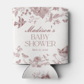 Bourgogne Toile De Jouy  Floral Baby shower Blikjeskoeler (Achterkant)