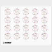 Bourgogne Toile De Jouy  Floral Baby shower Ronde Sticker (Vel)