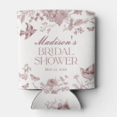 Bourgogne Toile Jouy Floral Vrijgezellenfeest Blikjeskoeler (Achterkant)