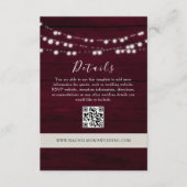 Bourgogne Trouwgegevens QR Code Website Informatiekaartje (Voorkant)