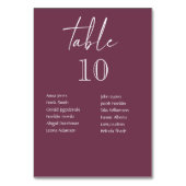 Bourgogne Trouwtafel nummers met gastennamen Kaart (Achterkant)