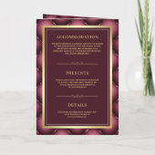 Bourgogne Tufted Patroon QR Code Moslim Bruiloft (Achterkant)