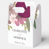 Bourgogne Tuin Bloemen Bruiloft Bedankdoosjes (Geopend)