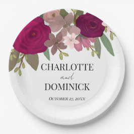 Bourgogne Tuin Bloemen Bruiloft Papieren Bordje
