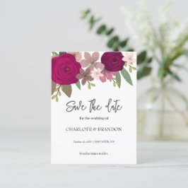 Bourgogne Tuin Bloemen Bruiloft Save the Date Briefkaart