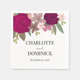 Bourgogne Tuin Bloemen Bruiloft Servet