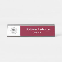 Bourgogne Uw Logo Modern Desk Naam Bord