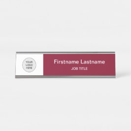 Bourgogne Uw Logo Modern Desk Naam Bord Bureau Naambordje