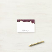 Bourgogne Velvet Agate Geode Script Typografie Post-it® Notes (Op bureau)