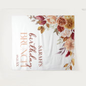 Bourgogne Verbrand Sinaasappel Bloemen Verjaardag  Wandkleed (Voorkant (horizontaal))