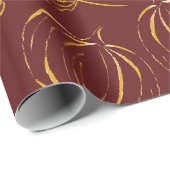 Bourgogne Verbrande Oranje Herfst Pompoenen & Blad Cadeaupapier (Rol Hoek)