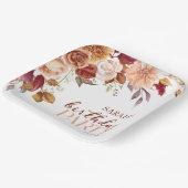 Bourgogne verbrande Sinaasappel Bloemen Verjaardag Papieren Bordje (Gebogen)