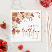 Bourgogne verbrande Sinaasappel Bloemen Verjaardag Servet (Insitu)