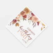 Bourgogne verbrande Sinaasappel Bloemen Verjaardag Servet (Hoek)