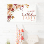 Bourgogne verbrande Sinaasappel Bloemen Verjaardag Spandoek (Insitu)