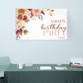 Bourgogne verbrande Sinaasappel Bloemen Verjaardag Spandoek (Beurs)