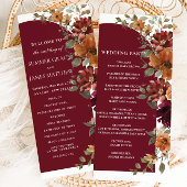 Bourgogne verbrande Sinaasappel Bloemenboog bruilo Programmakaart