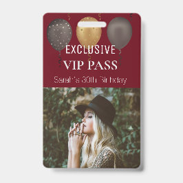 Bourgogne Verjaardag Party Foto Custom Pass VIP Badge
