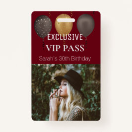 Bourgogne Verjaardag Party Foto Custom Pass VIP Badge