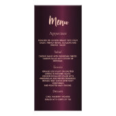 Bourgogne verjaardagsprogramma dinerkaart reclamekaart (Achterkant)