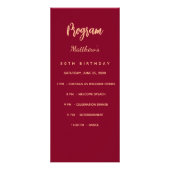 Bourgogne verjaardagsprogramma dinerkaart reclamekaart (Voorkant)