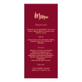 Bourgogne verjaardagsprogramma dinerkaart reclamekaart (Achterkant)