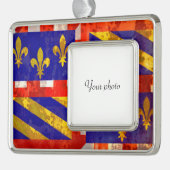 Bourgogne Verzilverd Omlijst Ornament (Links)