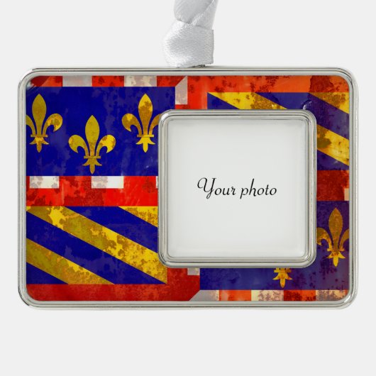 Bourgogne Verzilverd Omlijst Ornament (Voorkant)