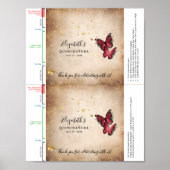 Bourgogne Vlinder DIY Snoep Bar Wrapper Sjabloon Poster (Voorkant)