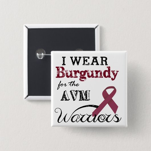 Bourgogne voor AVM Warriors Vierkante Button 5,1 Cm (Voorkant /achterkant)